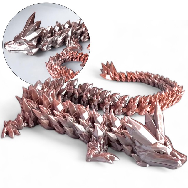 Smok kryształowy 3D - figurka dekoracyjna 35 cm