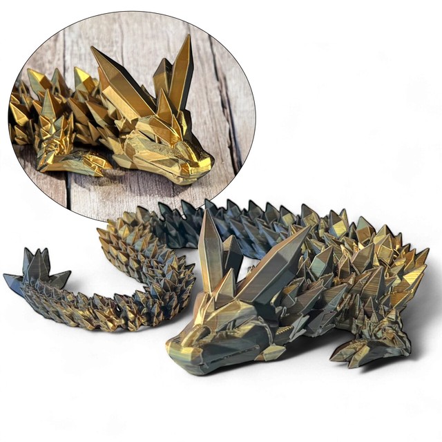 Smok kryształowy 3D - figurka dekoracyjna 60 cm