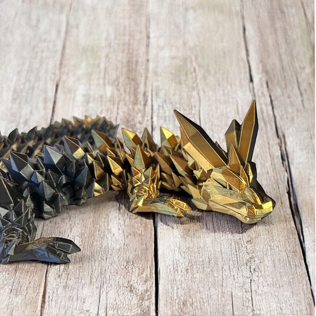 Smok kryształowy 3D - figurka dekoracyjna 60 cm – zdjęcie 3