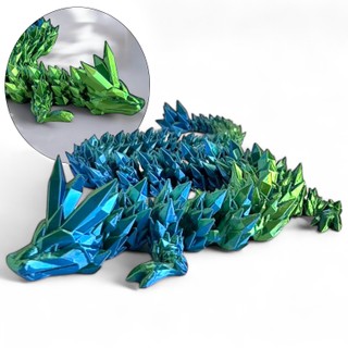 Smok kryształowy 3D - figurka dekoracyjna 60 cm