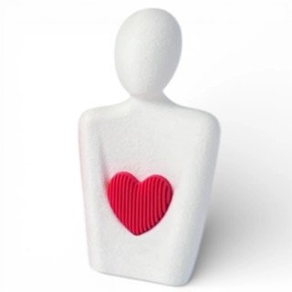 White Mother with Heart Decorative Figurine, 17 cm