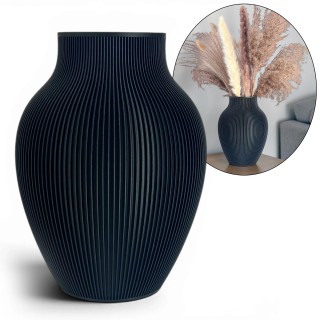 Shatterproof ribbed vase 17.5 cm